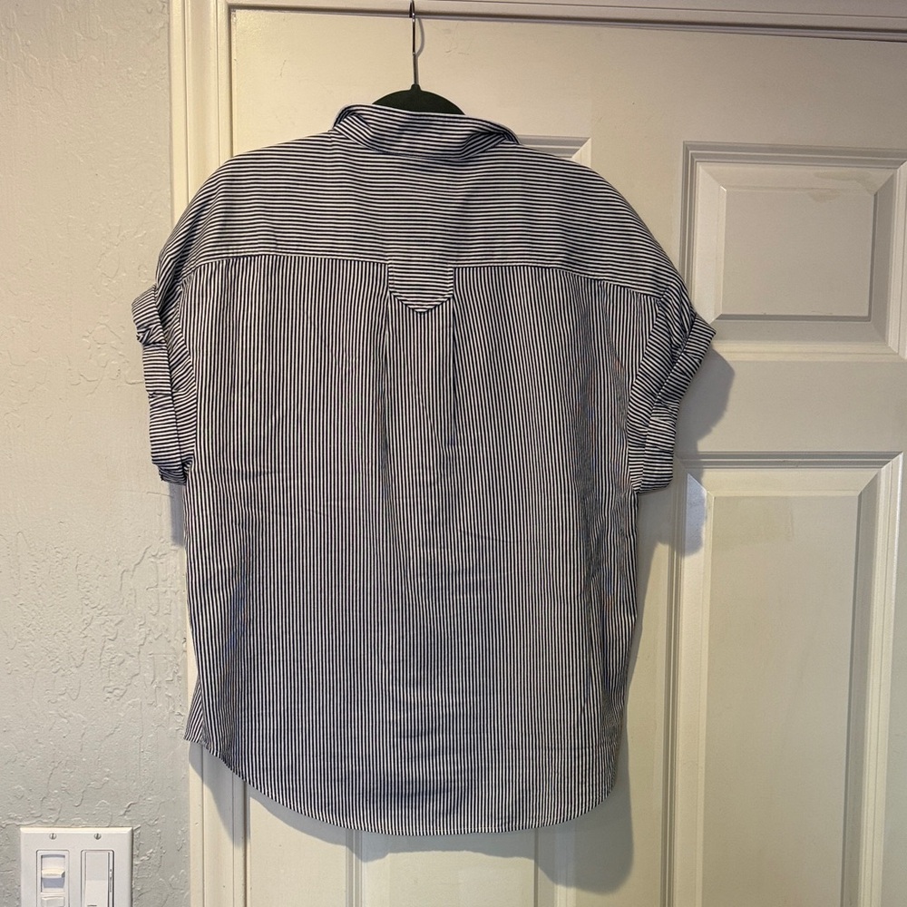 Frame Denim Black and White Striped Shirt - Picture 3 of 4